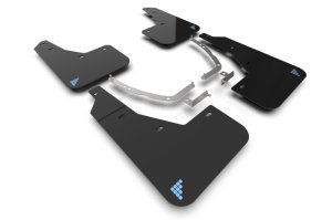 Hyundai Ioniq 5 Mud Flap - Rally Armor - UR Black Flaps with Light Blue Battery Logo - Black - `22-`24 Hyundai Ioniq 5 Mud Flap - Rally Armor - UR Black Flaps with Light Blue Battery Logo - Black - `22-`24